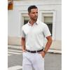 imageCOOFANDY Mens Stretch Dress Shirts Short Sleeve Wrinkle Free Casual Button Down ShirtsWhite