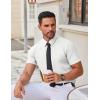 imageCOOFANDY Mens Stretch Dress Shirts Short Sleeve Wrinkle Free Casual Button Down ShirtsWhite