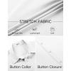 imageCOOFANDY Mens Stretch Dress Shirts Short Sleeve Wrinkle Free Casual Button Down ShirtsWhite
