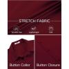 imageCOOFANDY Mens Stretch Dress Shirts Short Sleeve Wrinkle Free Casual Button Down ShirtsWine Red