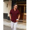 imageCOOFANDY Mens Stretch Dress Shirts Short Sleeve Wrinkle Free Casual Button Down ShirtsWine Red