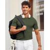imageCOOFANDY Mens T Shirts Casual Short Sleeve Crewneck Shirts Solid Textured Knit Pullover TeesArmy Green