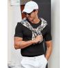 imageCOOFANDY Mens T Shirts Casual Short Sleeve Crewneck Shirts Solid Textured Knit Pullover TeesBlack