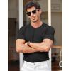 imageCOOFANDY Mens T Shirts Casual Short Sleeve Crewneck Shirts Solid Textured Knit Pullover TeesBlack
