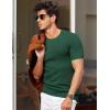 imageCOOFANDY Mens T Shirts Casual Short Sleeve Crewneck Shirts Solid Textured Knit Pullover TeesGreen