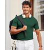 imageCOOFANDY Mens T Shirts Casual Short Sleeve Crewneck Shirts Solid Textured Knit Pullover TeesGreen