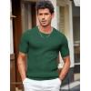 imageCOOFANDY Mens T Shirts Casual Short Sleeve Crewneck Shirts Solid Textured Knit Pullover TeesGreen