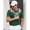 imageCOOFANDY Mens T Shirts Casual Short Sleeve Crewneck Shirts Solid Textured Knit Pullover TeesGreen