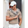 imageCOOFANDY Mens T Shirts Casual Short Sleeve Crewneck Shirts Solid Textured Knit Pullover TeesKhaki
