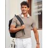 imageCOOFANDY Mens T Shirts Casual Short Sleeve Crewneck Shirts Solid Textured Knit Pullover TeesKhaki