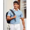 imageCOOFANDY Mens T Shirts Casual Short Sleeve Crewneck Shirts Solid Textured Knit Pullover TeesLight Blue