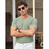 imageCOOFANDY Mens T Shirts Casual Short Sleeve Crewneck Shirts Solid Textured Knit Pullover TeesLight Green