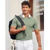 imageCOOFANDY Mens T Shirts Casual Short Sleeve Crewneck Shirts Solid Textured Knit Pullover TeesLight Green