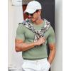 imageCOOFANDY Mens T Shirts Casual Short Sleeve Crewneck Shirts Solid Textured Knit Pullover TeesLight Green