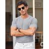 imageCOOFANDY Mens T Shirts Casual Short Sleeve Crewneck Shirts Solid Textured Knit Pullover TeesLight Grey