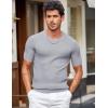 imageCOOFANDY Mens T Shirts Casual Short Sleeve Crewneck Shirts Solid Textured Knit Pullover TeesLight Grey