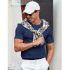 imageCOOFANDY Mens T Shirts Casual Short Sleeve Crewneck Shirts Solid Textured Knit Pullover TeesNavy Blue