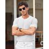 imageCOOFANDY Mens T Shirts Casual Short Sleeve Crewneck Shirts Solid Textured Knit Pullover TeesWhite