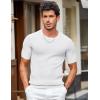 imageCOOFANDY Mens T Shirts Casual Short Sleeve Crewneck Shirts Solid Textured Knit Pullover TeesWhite