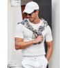 imageCOOFANDY Mens T Shirts Casual Short Sleeve Crewneck Shirts Solid Textured Knit Pullover TeesWhite