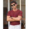 imageCOOFANDY Mens T Shirts Casual Short Sleeve Crewneck Shirts Solid Textured Knit Pullover TeesWine Red