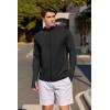 imageCOOFANDY Mens UPF 50 Light Jacket Full Zip Sun Protection Hoodie Long Sleeve Sun Shirts UV Fishing Hiking Athletic RunningBlack