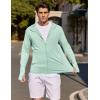 imageCOOFANDY Mens UPF 50 Light Jacket Full Zip Sun Protection Hoodie Long Sleeve Sun Shirts UV Fishing Hiking Athletic RunningLight Green