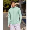 imageCOOFANDY Mens UPF 50 Light Jacket Full Zip Sun Protection Hoodie Long Sleeve Sun Shirts UV Fishing Hiking Athletic RunningLight Green