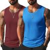 imageCOOFANDY Mens Casual Tank Tops Moisture Wicking Muscle Sleeveless Shirts Soft Bamboo Viscose Tank Shirt 2 PackBlueWine Red