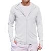 imageCOOFANDY Mens UPF 50 Light Jacket Full Zip Sun Protection Hoodie Long Sleeve Sun Shirts UV Fishing Hiking Athletic RunningWhite