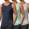 imageCOOFANDY Mens Workout Tank Tops UPF 50 Sleeveless Gym Muscle Shirts Cooling Quick Dry Bodybuilding Tanks 23 Pack for BeachLight GrayNavy BlueLight Green