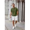 imageCOOFANDY Mens Casual Summer Beach Henley Shirt Band Collar Lightweight Hippie Tee ShirtsArmy Green