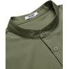 imageCOOFANDY Mens Casual Summer Beach Henley Shirt Band Collar Lightweight Hippie Tee ShirtsArmy Green