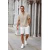 imageCOOFANDY Mens Casual Summer Beach Henley Shirt Band Collar Lightweight Hippie Tee ShirtsBrown