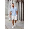 imageCOOFANDY Mens Casual Summer Beach Henley Shirt Band Collar Lightweight Hippie Tee ShirtsLight Blue