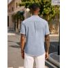 imageCOOFANDY Mens Casual Summer Beach Henley Shirt Band Collar Lightweight Hippie Tee ShirtsLight Blue1