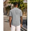 imageCOOFANDY Mens Casual Summer Beach Henley Shirt Band Collar Lightweight Hippie Tee ShirtsLight Gray