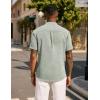 imageCOOFANDY Mens Casual Summer Beach Henley Shirt Band Collar Lightweight Hippie Tee ShirtsLight Green