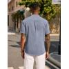 imageCOOFANDY Mens Casual Summer Beach Henley Shirt Band Collar Lightweight Hippie Tee ShirtsNavy Blue