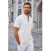 imageCOOFANDY Mens Casual Summer Beach Henley Shirt Band Collar Lightweight Hippie Tee ShirtsWhite