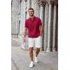 imageCOOFANDY Mens Casual Summer Beach Henley Shirt Band Collar Lightweight Hippie Tee ShirtsWine Red