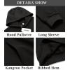 imageCOOFANDY Mens Hooded Sweatshirts Long Sleeve Casual Waffle Knit Pullover Hoodies with Kanga PocketBlack