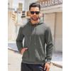 imageCOOFANDY Mens Hooded Sweatshirts Long Sleeve Casual Waffle Knit Pullover Hoodies with Kanga PocketDark Grey