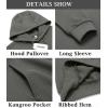 imageCOOFANDY Mens Hooded Sweatshirts Long Sleeve Casual Waffle Knit Pullover Hoodies with Kanga PocketDark Grey