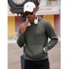 imageCOOFANDY Mens Hooded Sweatshirts Long Sleeve Casual Waffle Knit Pullover Hoodies with Kanga PocketDark Grey