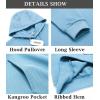 imageCOOFANDY Mens Hooded Sweatshirts Long Sleeve Casual Waffle Knit Pullover Hoodies with Kanga PocketLight Blue