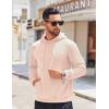 imageCOOFANDY Mens Hooded Sweatshirts Long Sleeve Casual Waffle Knit Pullover Hoodies with Kanga PocketLight Khaki