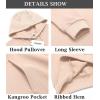 imageCOOFANDY Mens Hooded Sweatshirts Long Sleeve Casual Waffle Knit Pullover Hoodies with Kanga PocketLight Khaki
