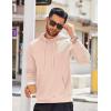 imageCOOFANDY Mens Hooded Sweatshirts Long Sleeve Casual Waffle Knit Pullover Hoodies with Kanga PocketLight Khaki