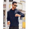 imageCOOFANDY Mens Hooded Sweatshirts Long Sleeve Casual Waffle Knit Pullover Hoodies with Kanga PocketNavy Blue